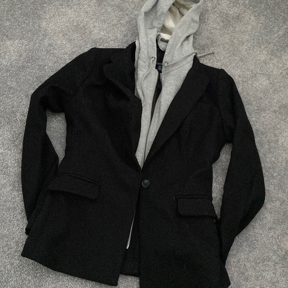 Black Hooded Blazer
